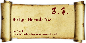 Bolyo Hermész névjegykártya